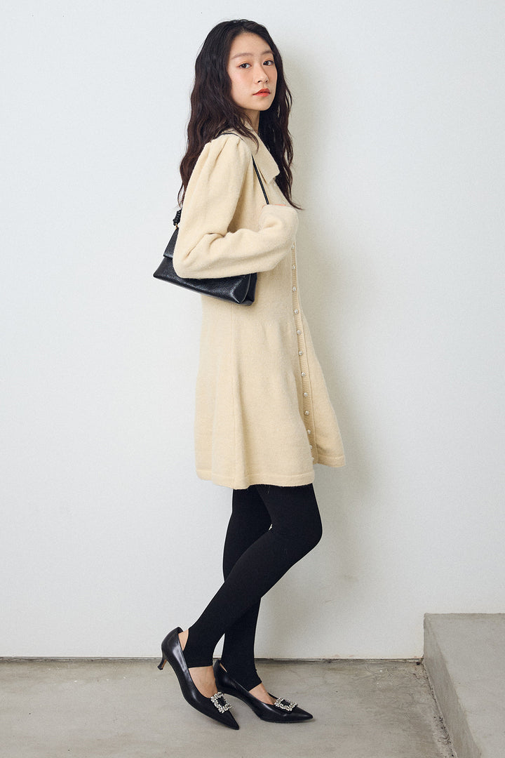 [予約]セミフレアラインニットミニワンピ