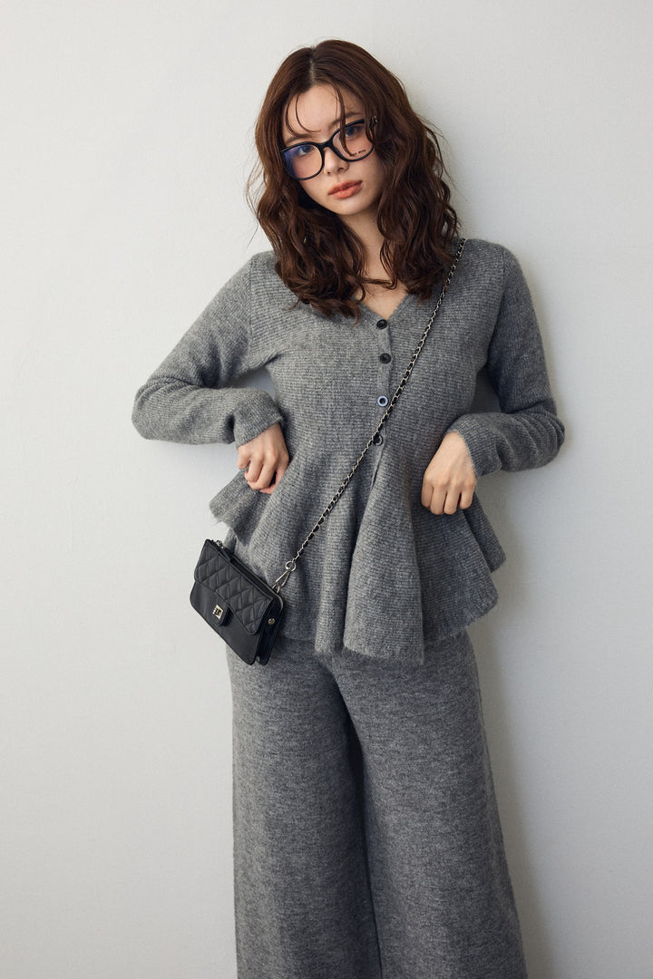 [予約]美ラインペプラムニットセットアップ