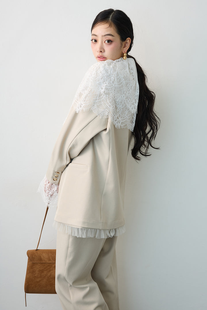 [予約]フリルヘム2wayマニッシュジャケット