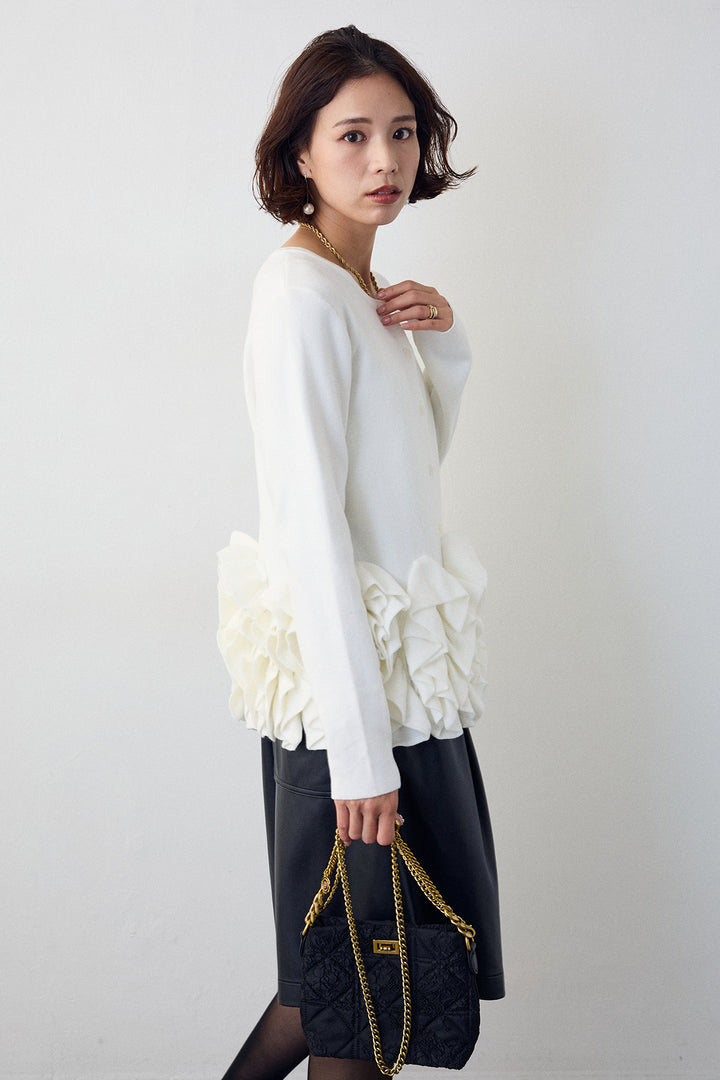 [予約]フリルホイップニットカーディガン