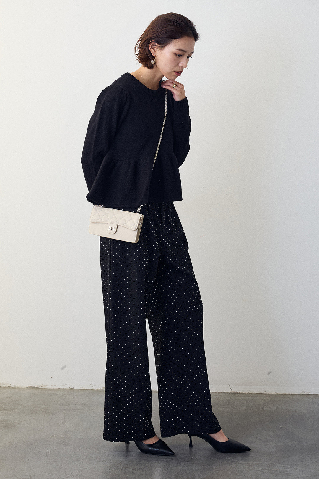 [予約]ラインストーンストレートパンツ