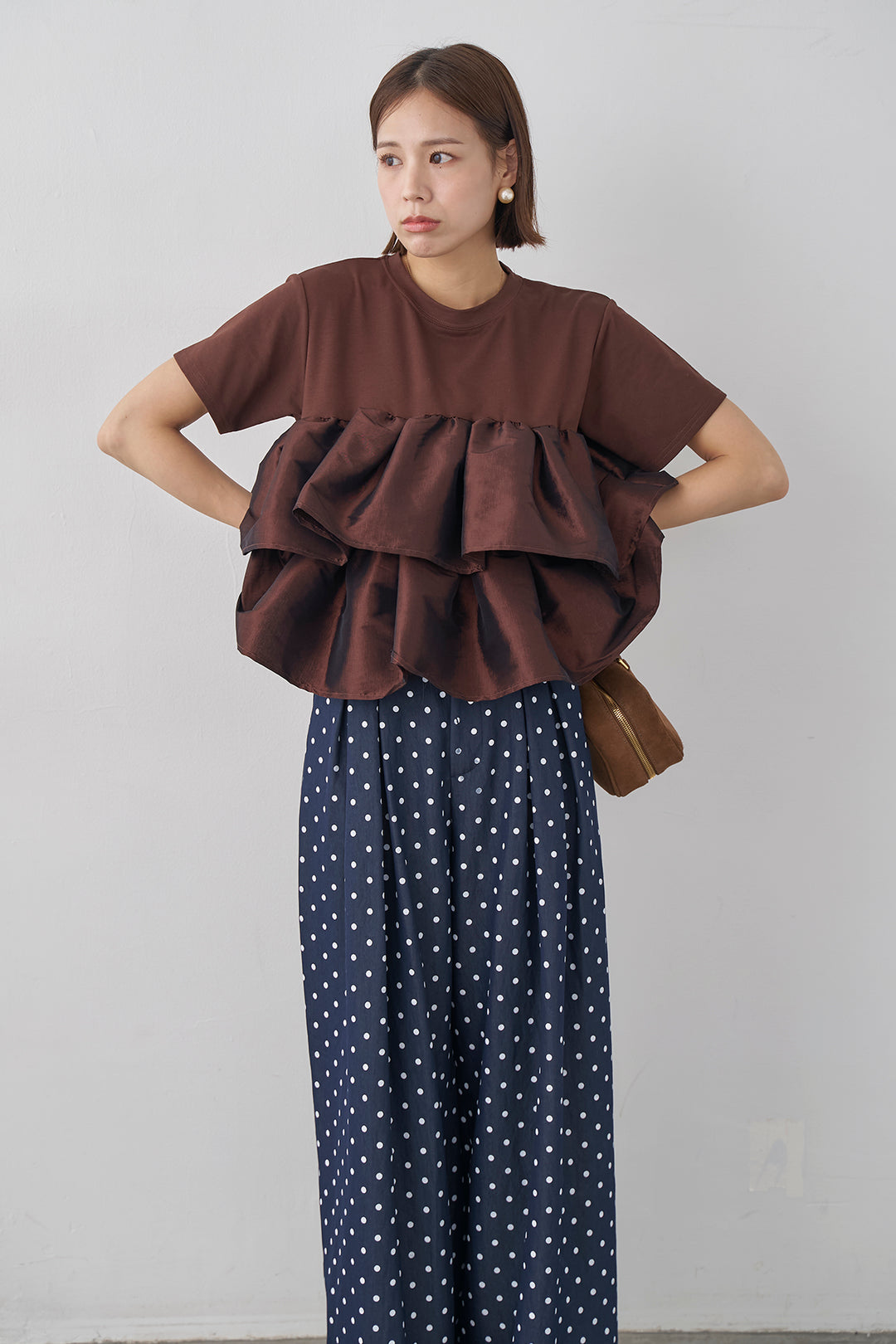 [予約]ナイロンフリルドッキングTシャツ