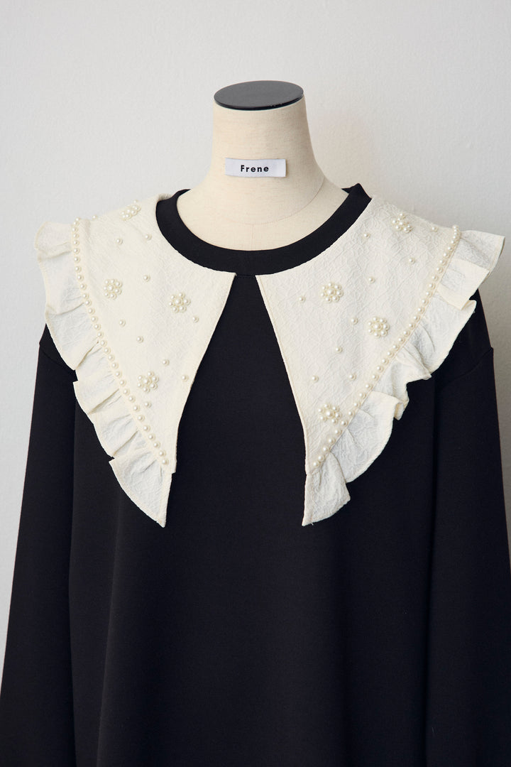 [予約]パールフラワーBIGカラースウェットワンピ