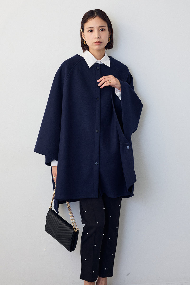 [予約]ウールライクドルマンポンチョコート