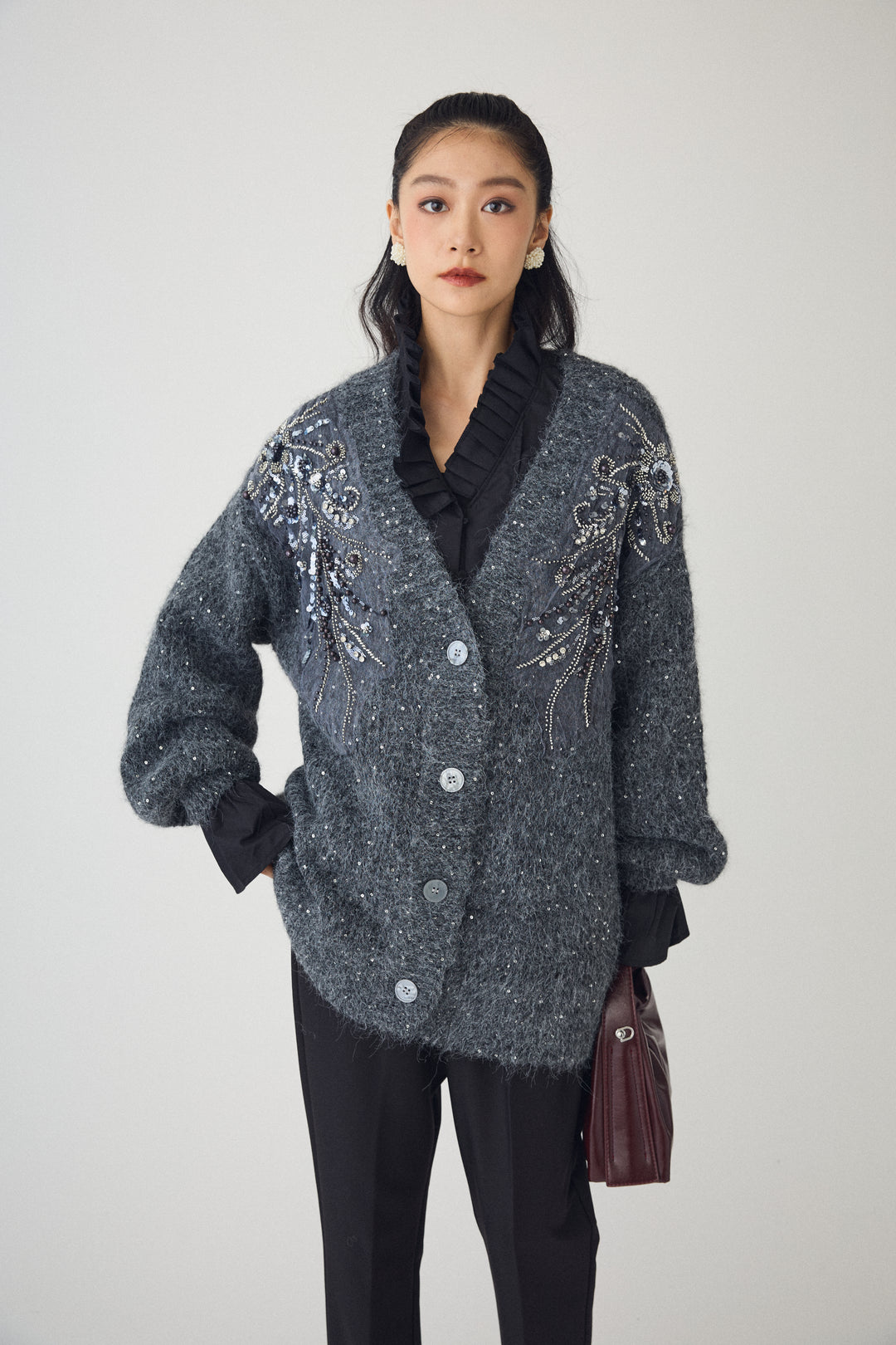 [予約]ダブルプリーツカラーブラウス