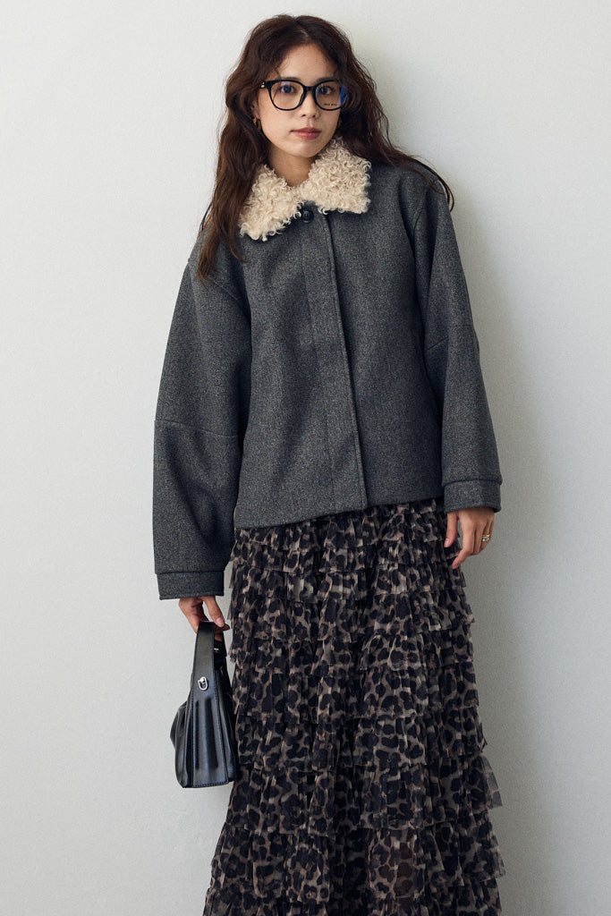 リボンジャガードジャケット　ブラック　Frene Jacket – Frene