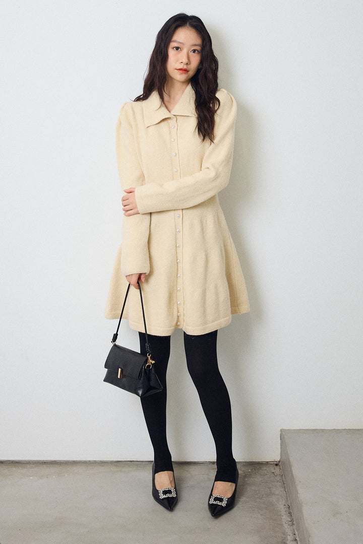 [予約]セミフレアラインニットミニワンピ