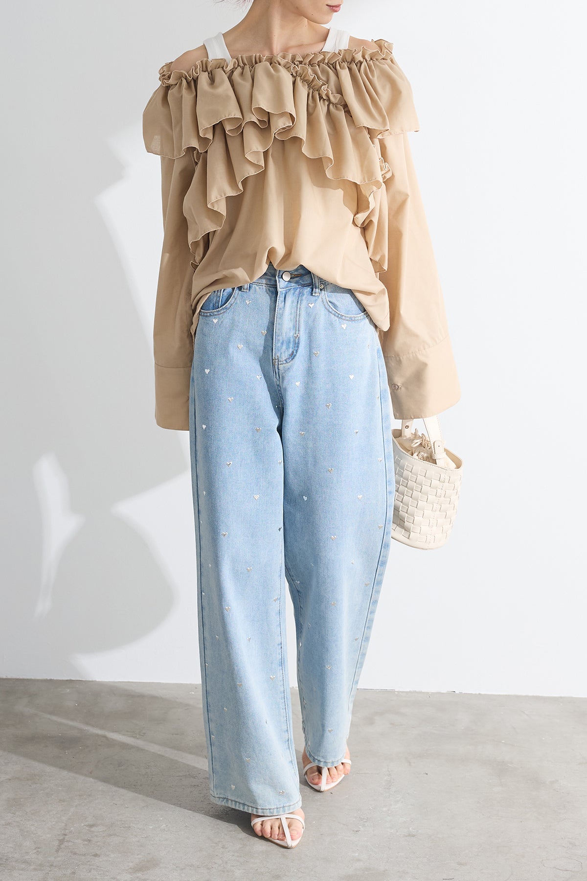 Me♡shéller 2wayオフショルフリルブラウス 美品 sheller シェリエ 2way オフショルフリルブラウス ブラック
