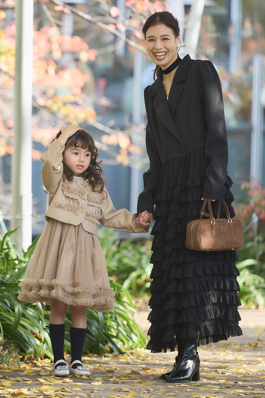 [予約]フリルヘムチュールワンピ＋ジャケットセット