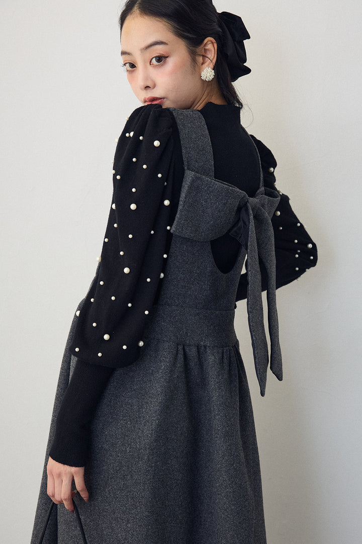 [予約]バックリボンボックスシルエットジャンスカ