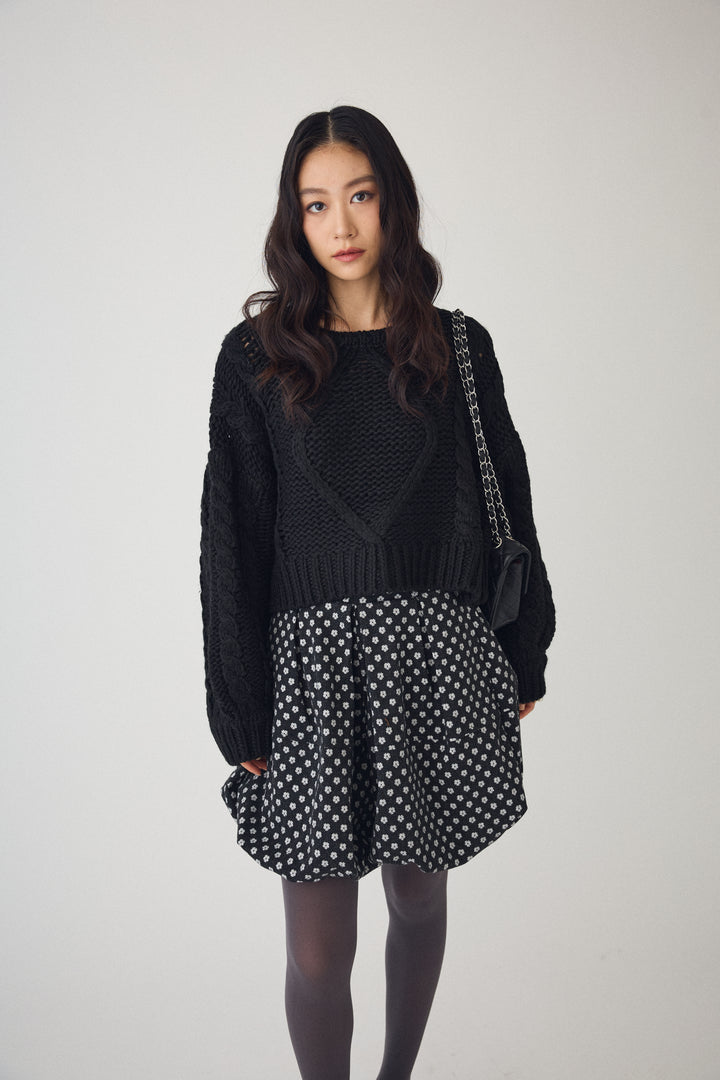 [予約]ローピングケーブルショートニット