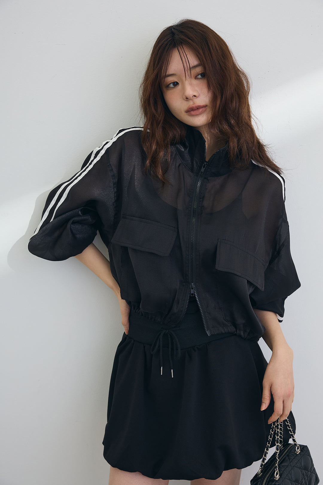 [予約]シアーオーガンジーサイドラインショートブルゾン