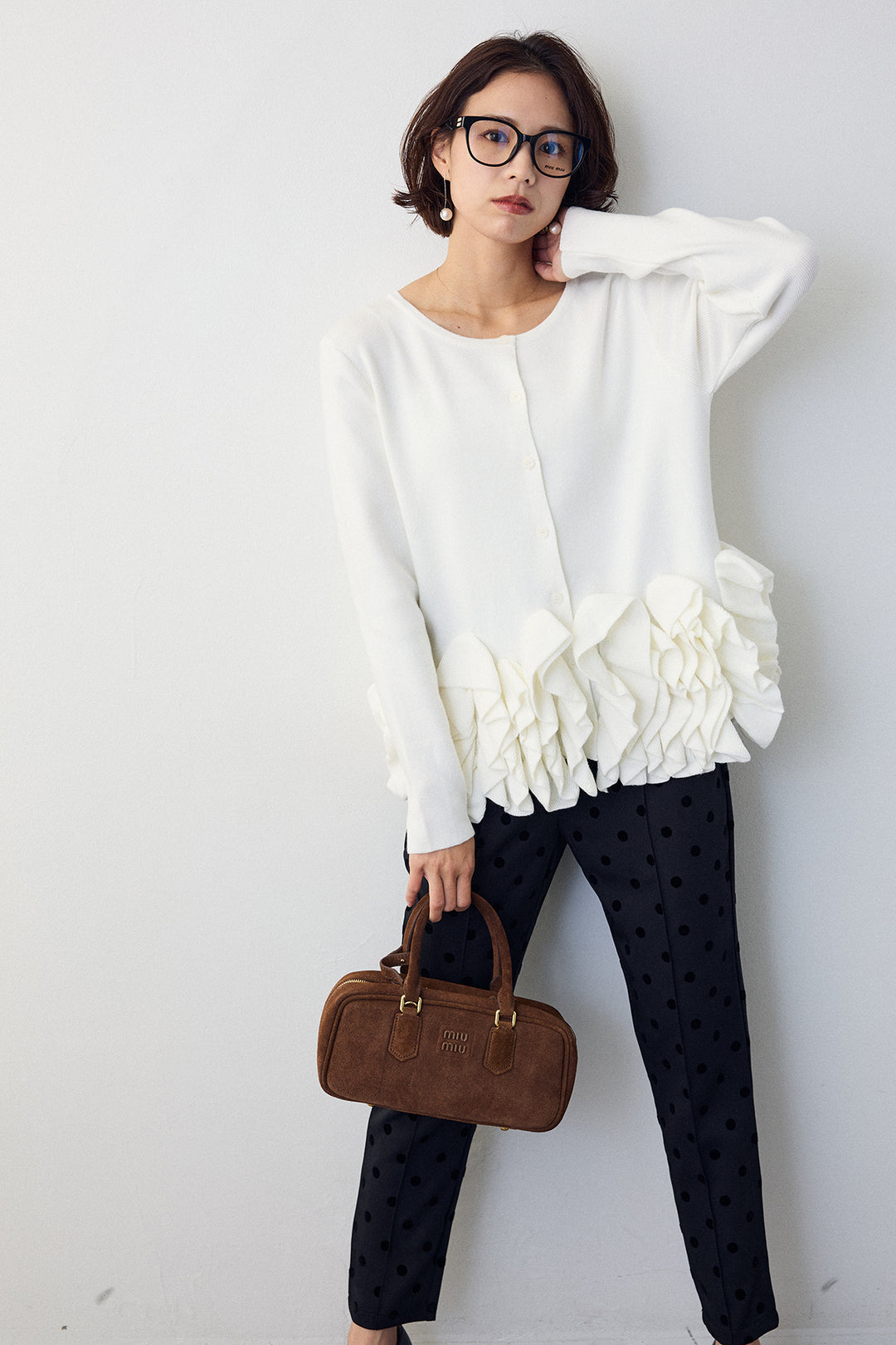 [予約]フリルホイップニットカーディガン