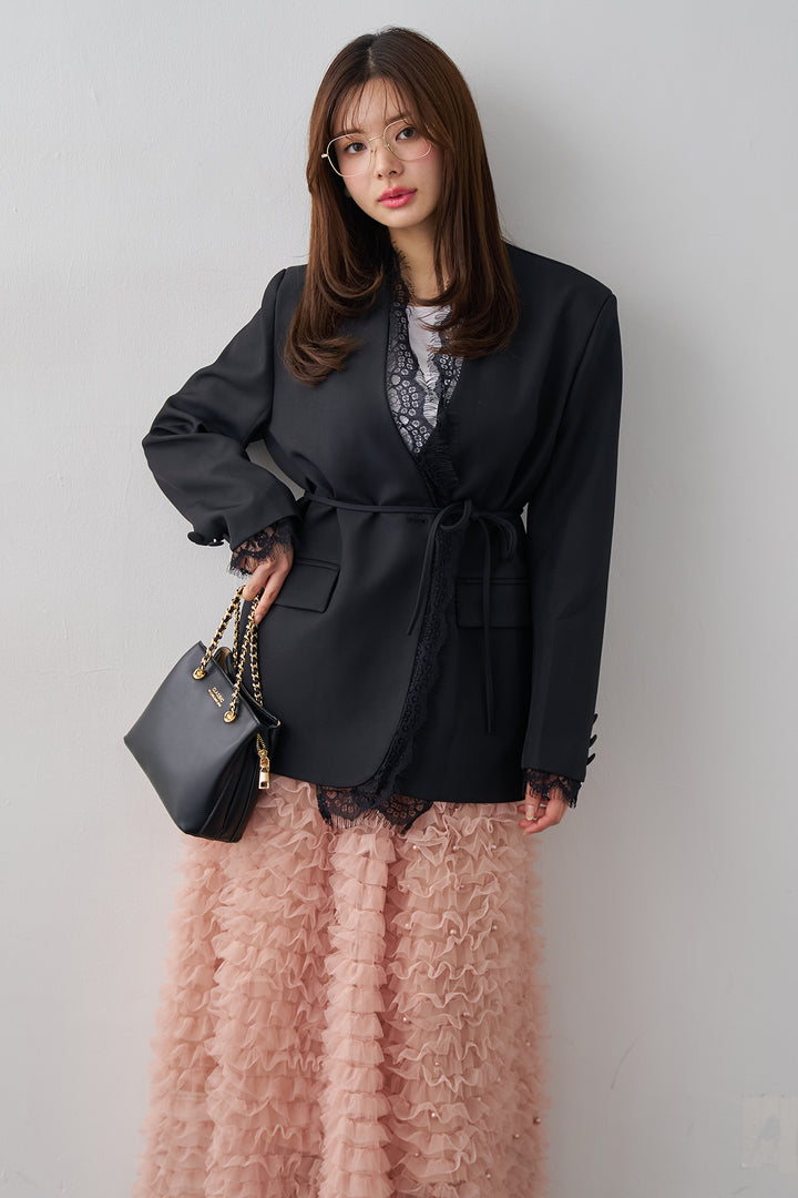 [予約]カシュクールレースドッキングジャケット