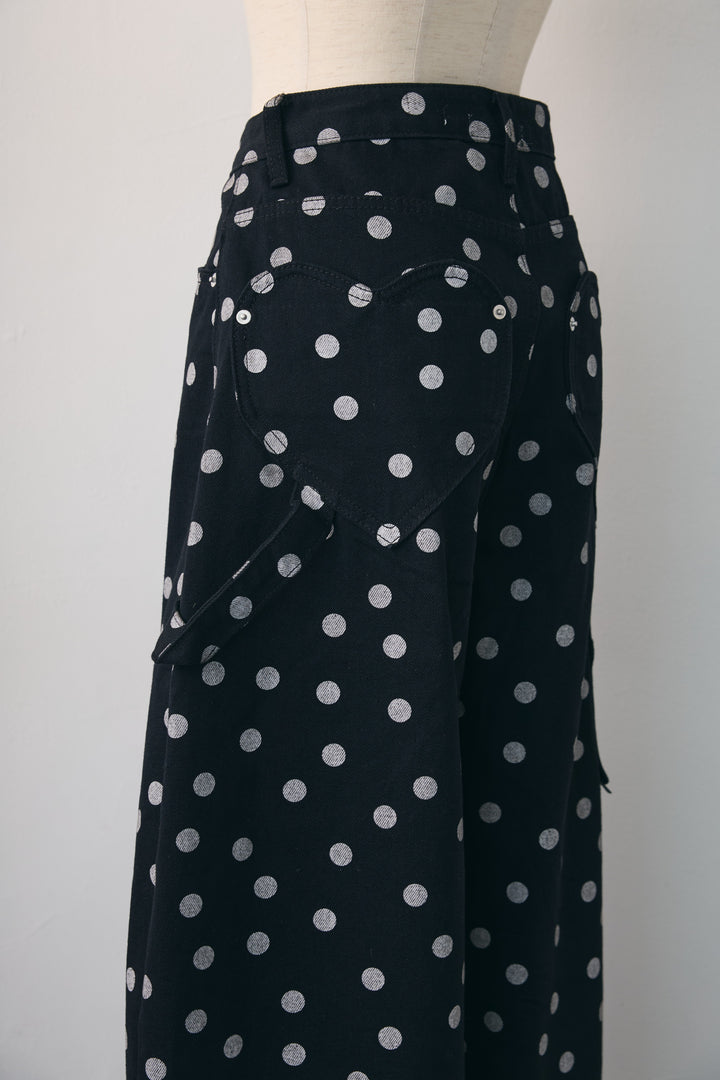 [予約]ハートポケットドットバルーンデニムパンツ