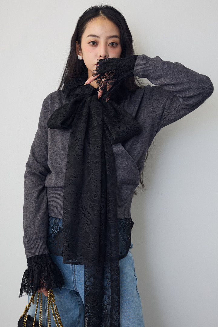 [予約]クラシカルレースボウタイブラウス