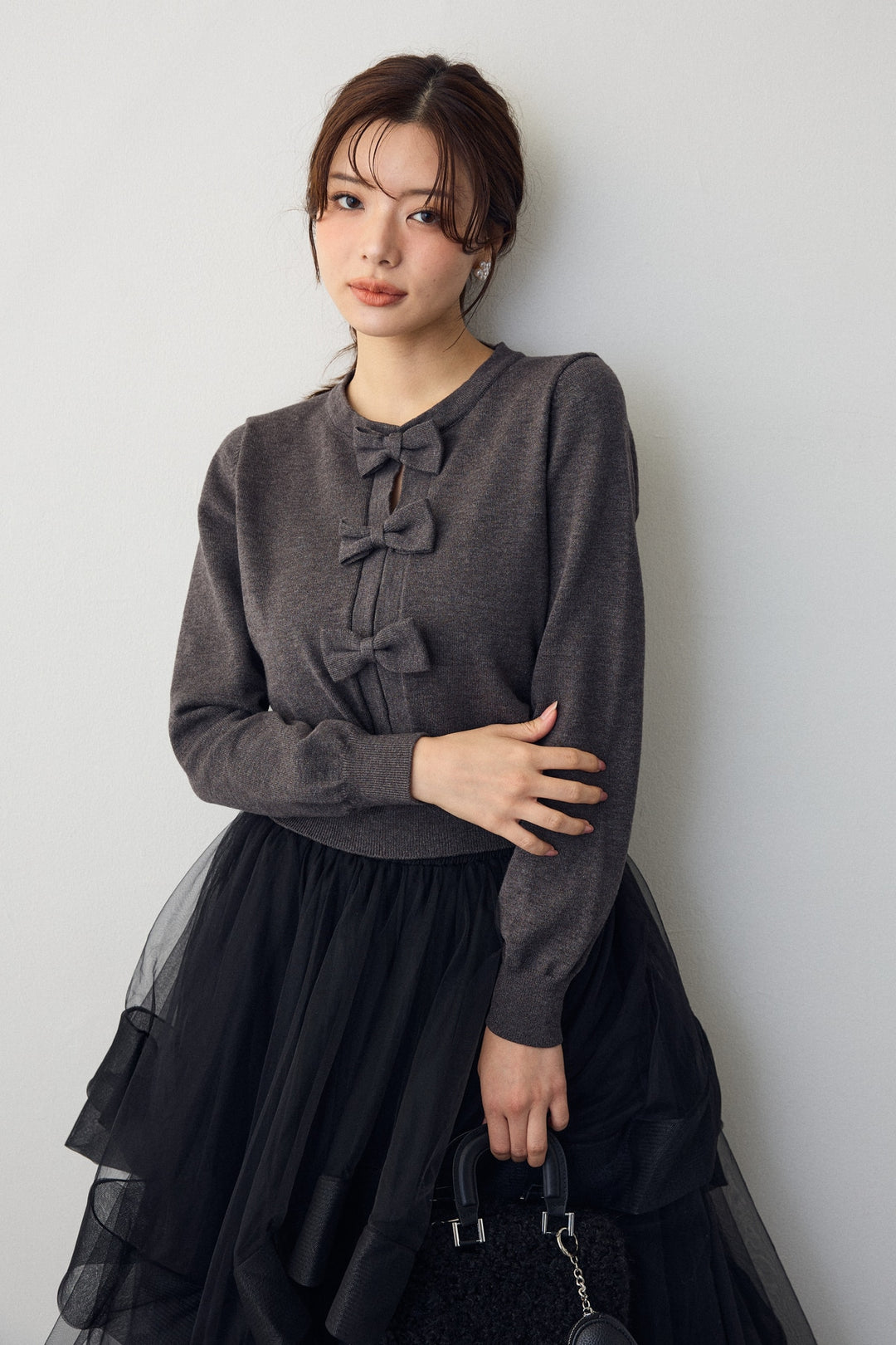 [予約]フロントリボンモチーフカーデ