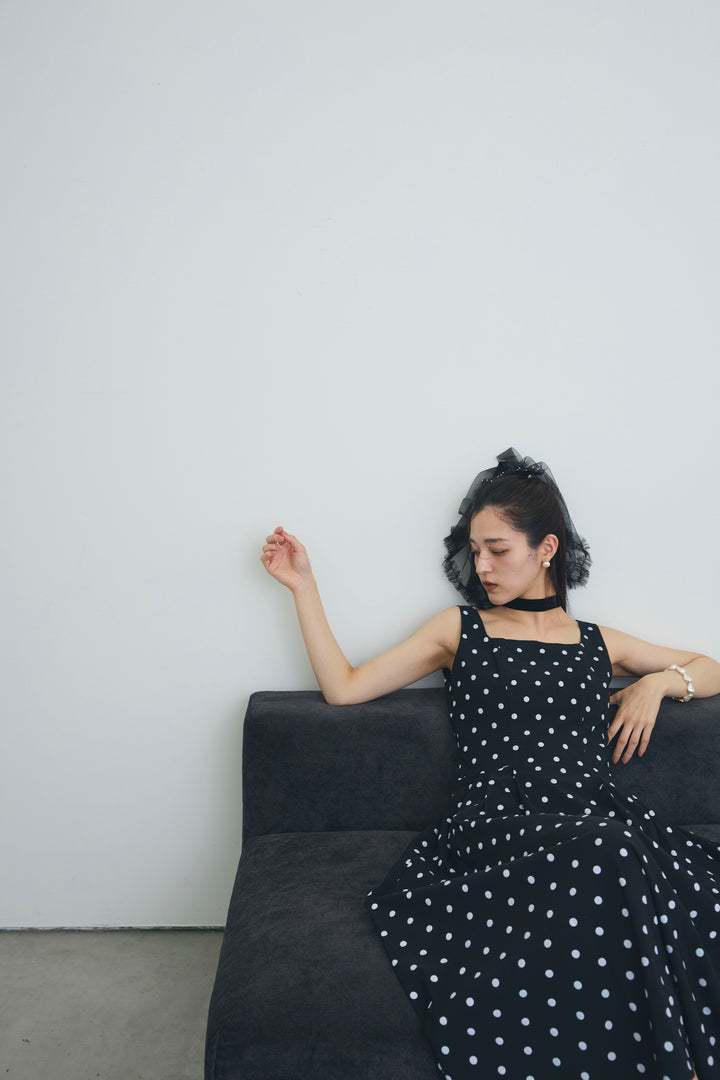 [予約]ドットレトロシルエットワンピース