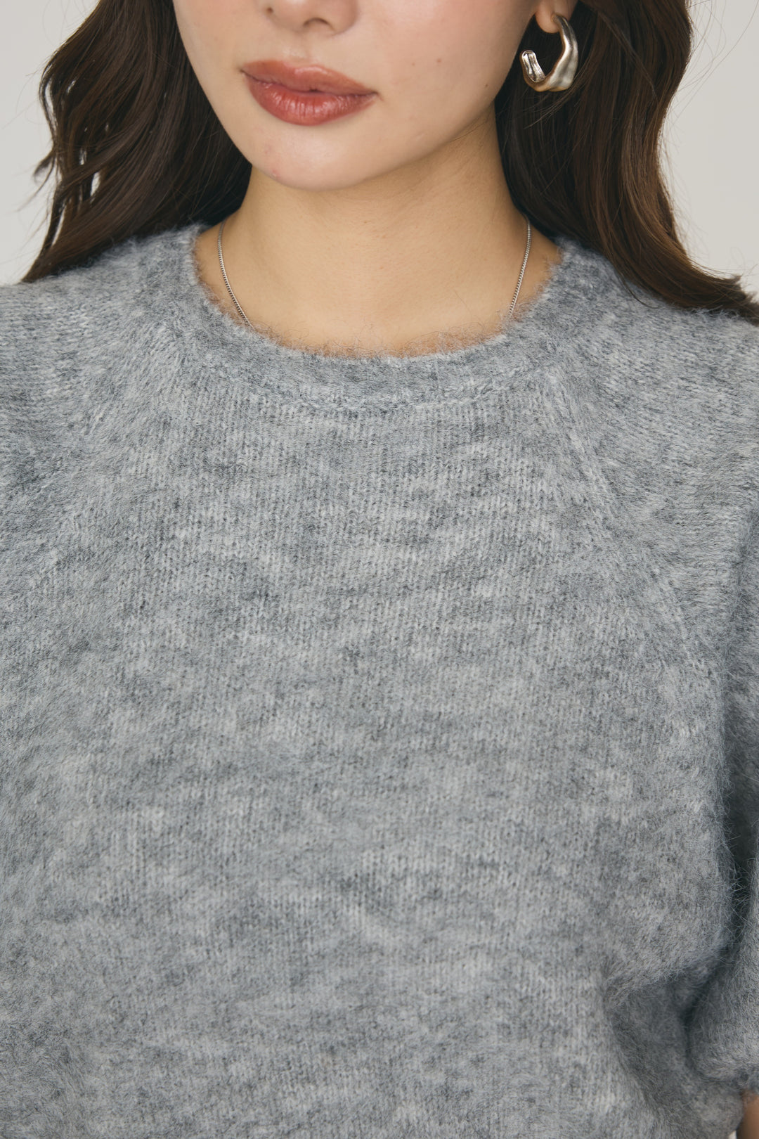 [予約]モヘアパフスリーブニットトップス