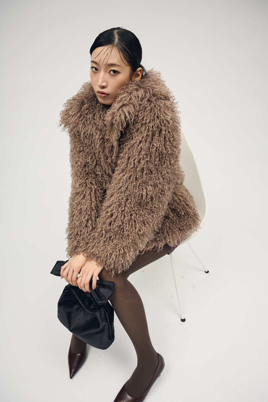 [予約]ロングシャギーエアリーコート