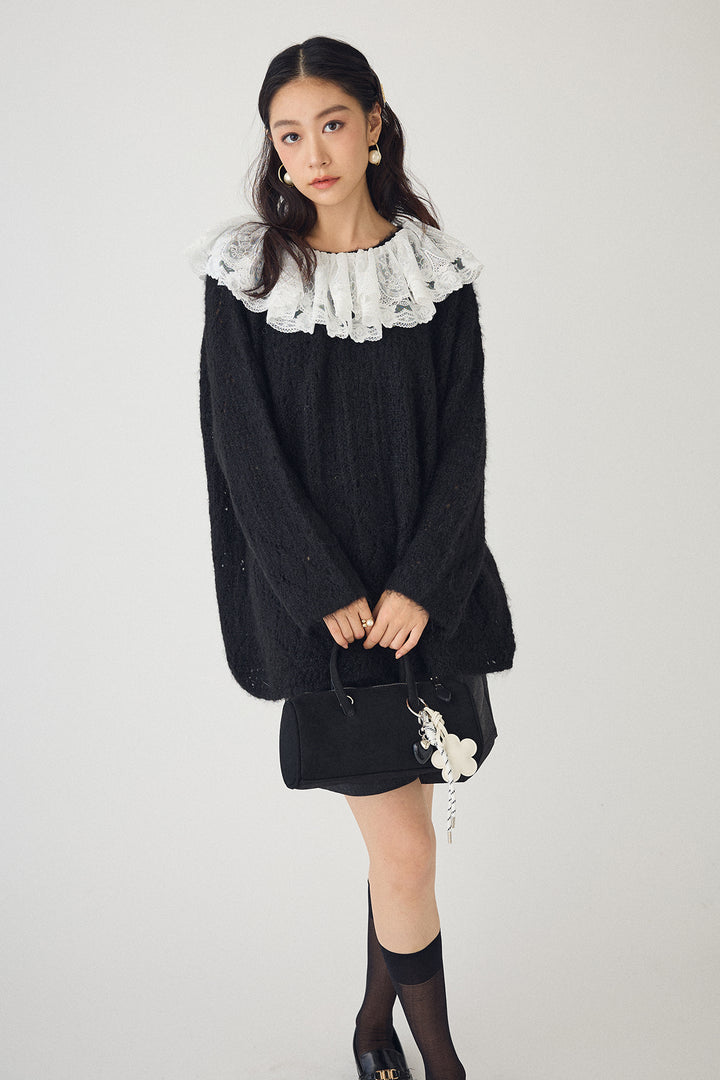 [予約/SET]ダブルレースカラードッキングニット+ウールタッチセンタープレスハーフパンツ(2set)