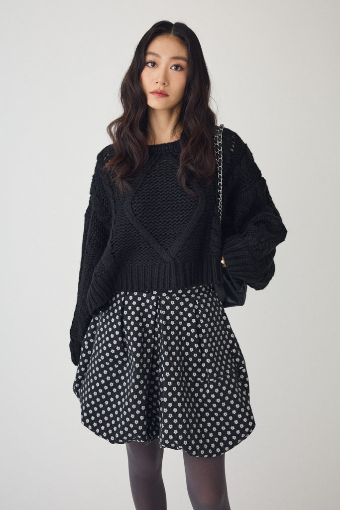 [予約]ローピングケーブルショートニット