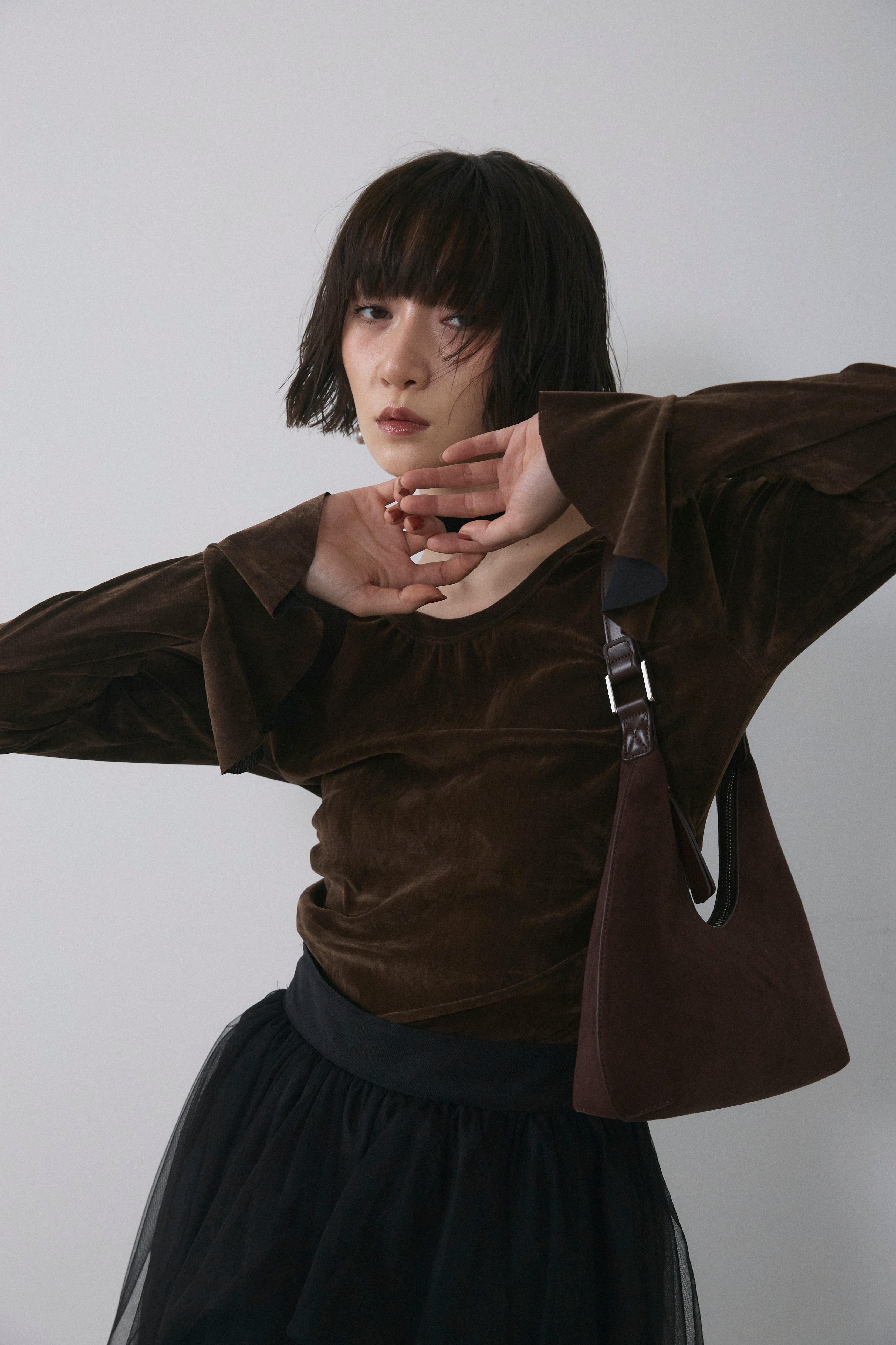 Baserange ベロアトップス　s BASERANGE ベロア ロングスリーブプルオーバー（Tシャツ/カットソー