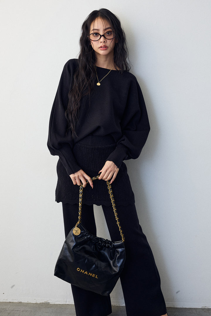 [予約]スカートレイヤードニットセットアップ