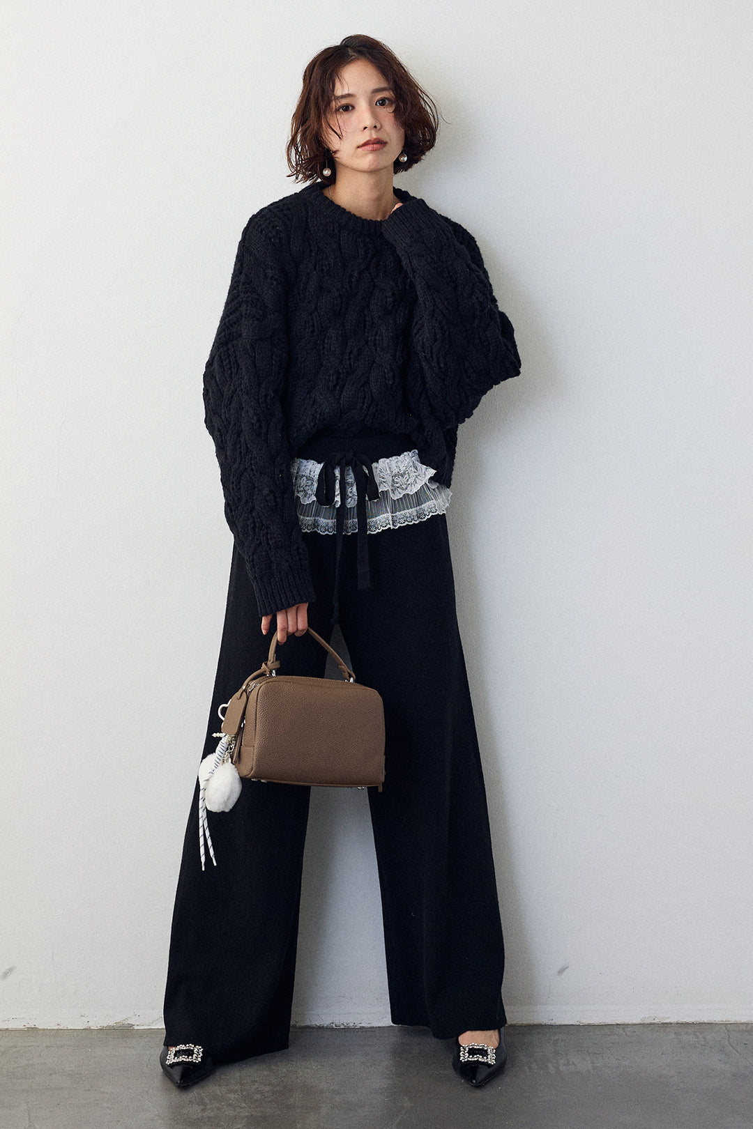 [予約]レザーライクスクエアワンハンドルBAG