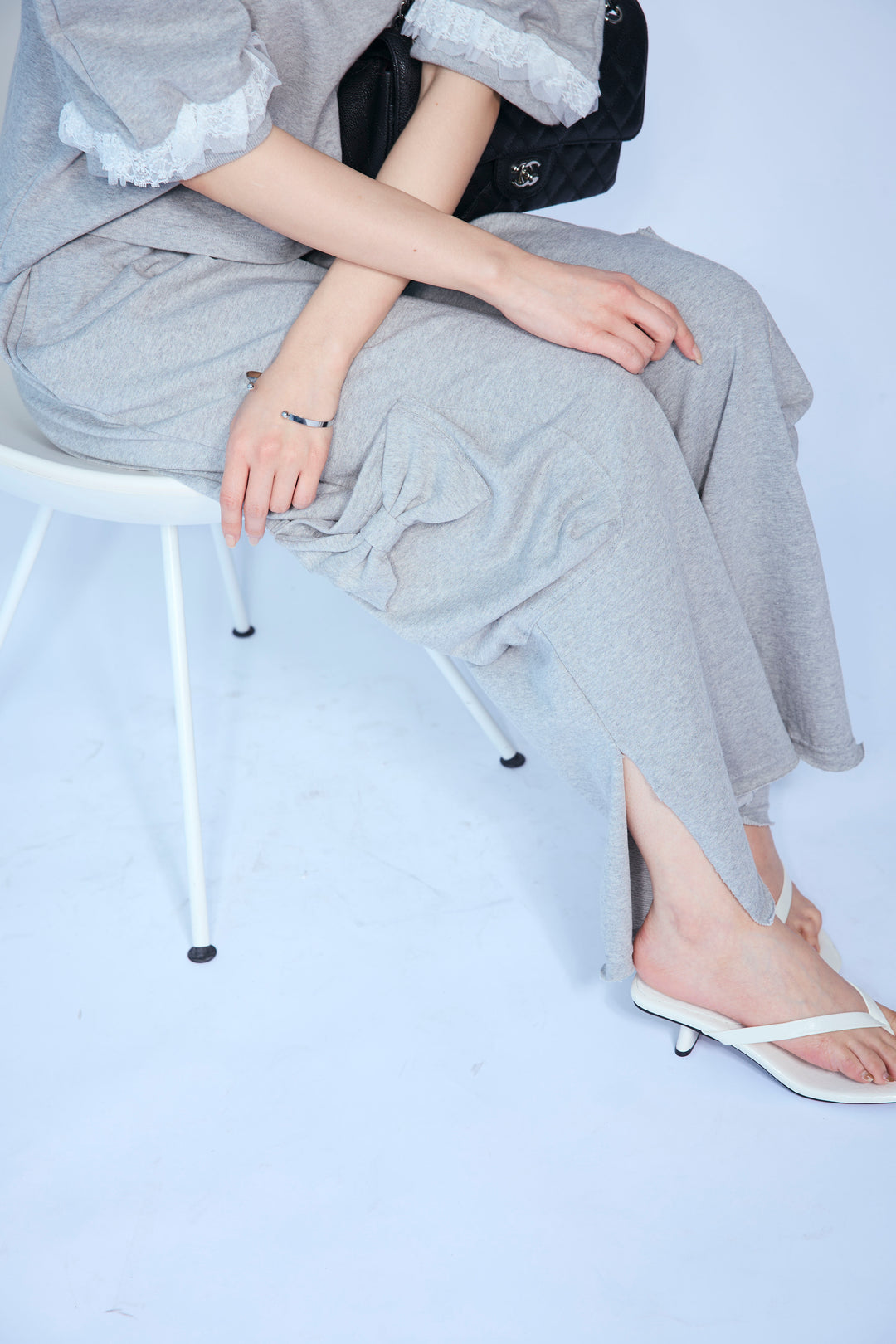 [予約/SET]ライトスウェットレースコンビパフPO+ライトスウェットサイドリボンパンツ(2set)