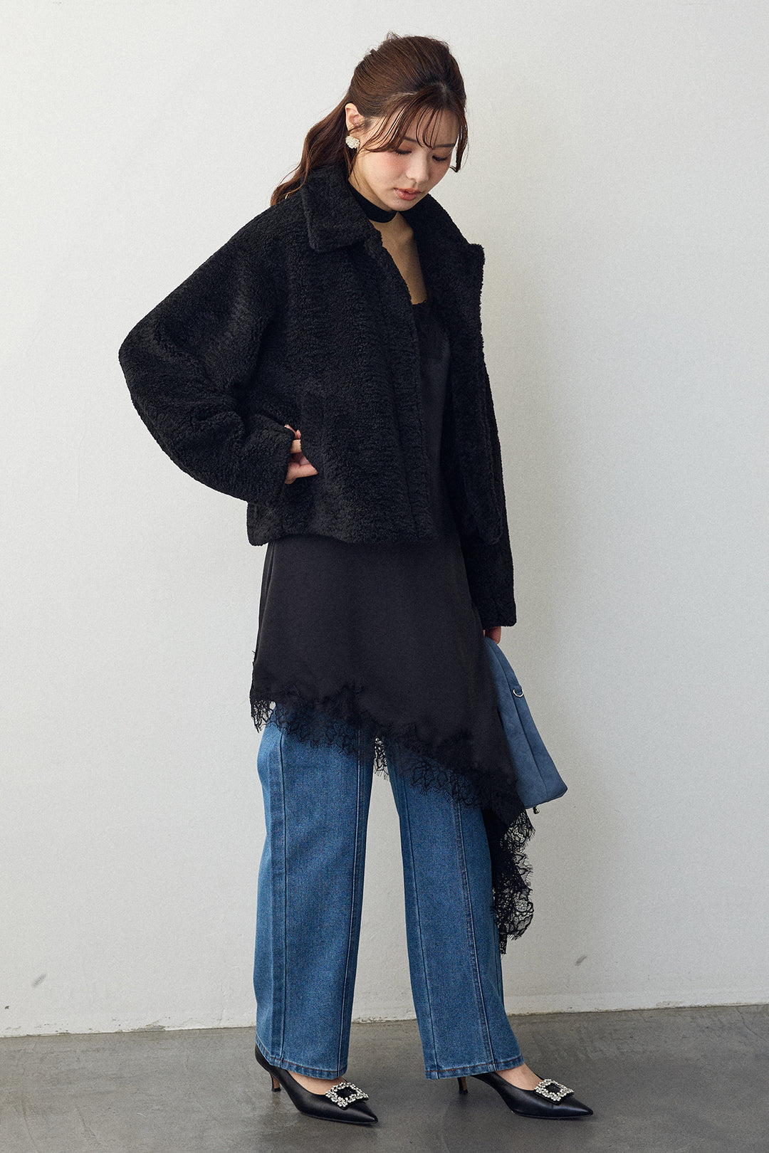 [予約]ウエストアシメデニムパンツ