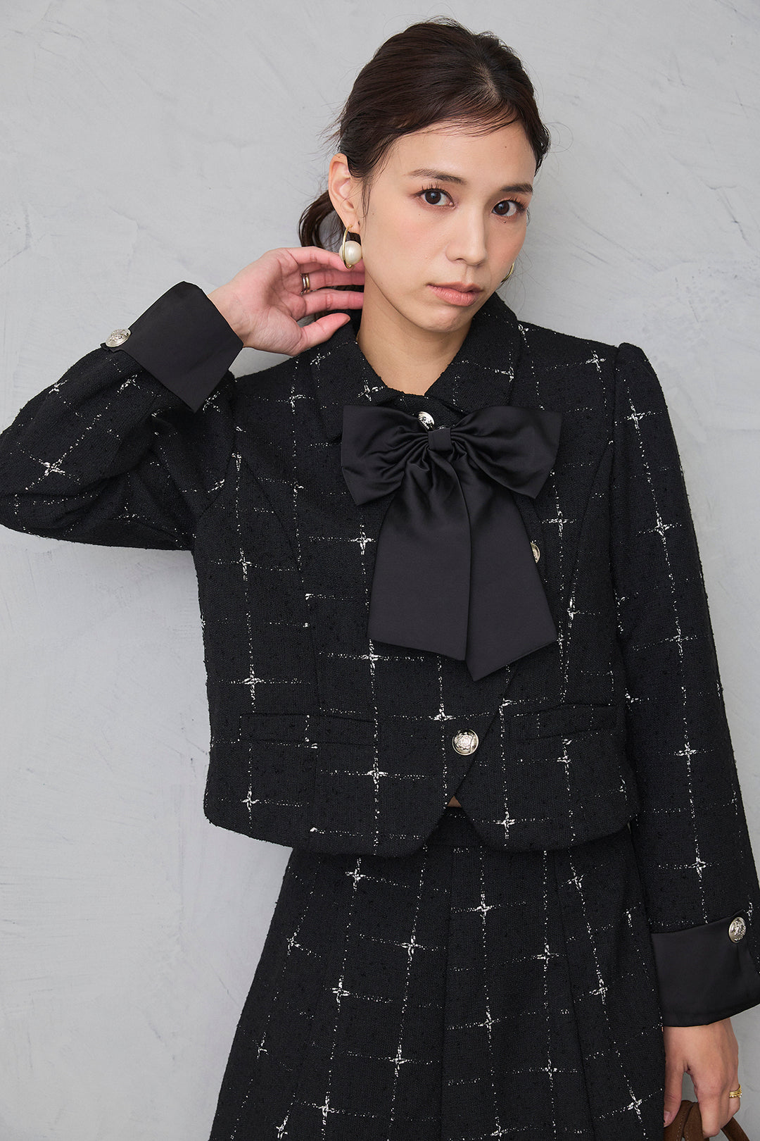 [予約]クラシックラインツイードリボン2wayセットアップ