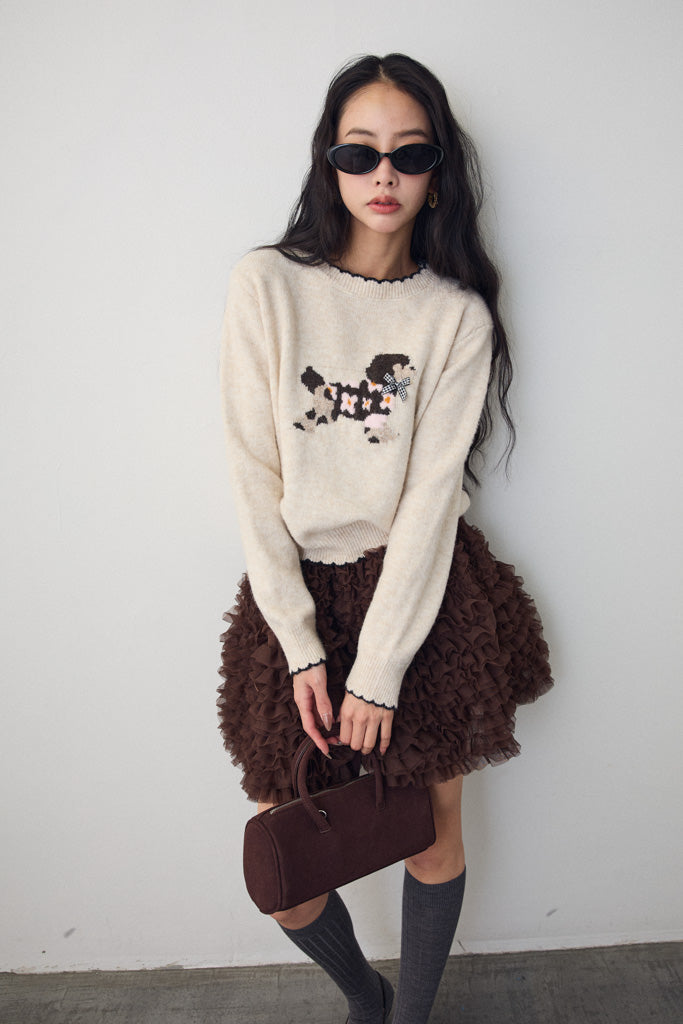 [予約]ドッグジャガードニット