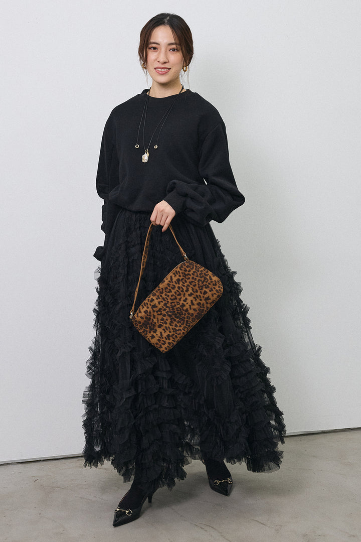 [予約/SET]裏起毛バルーンスリーブプルオーバー+スフレアシメチュールスカート(2set)