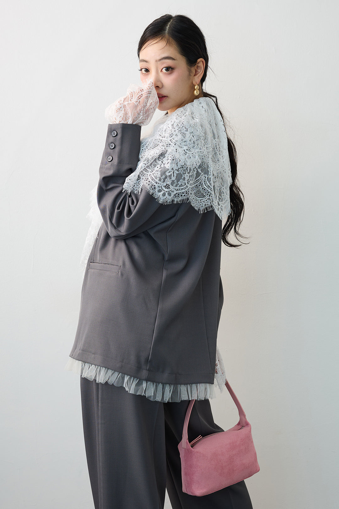 [予約]フリルヘム2wayマニッシュジャケット