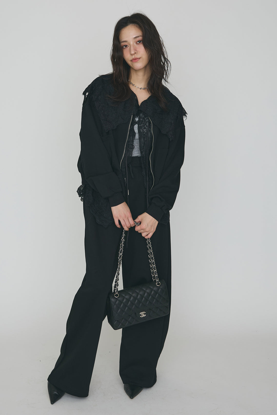 [予約]総レースカラーベストセットスウェットパンツセットアップ