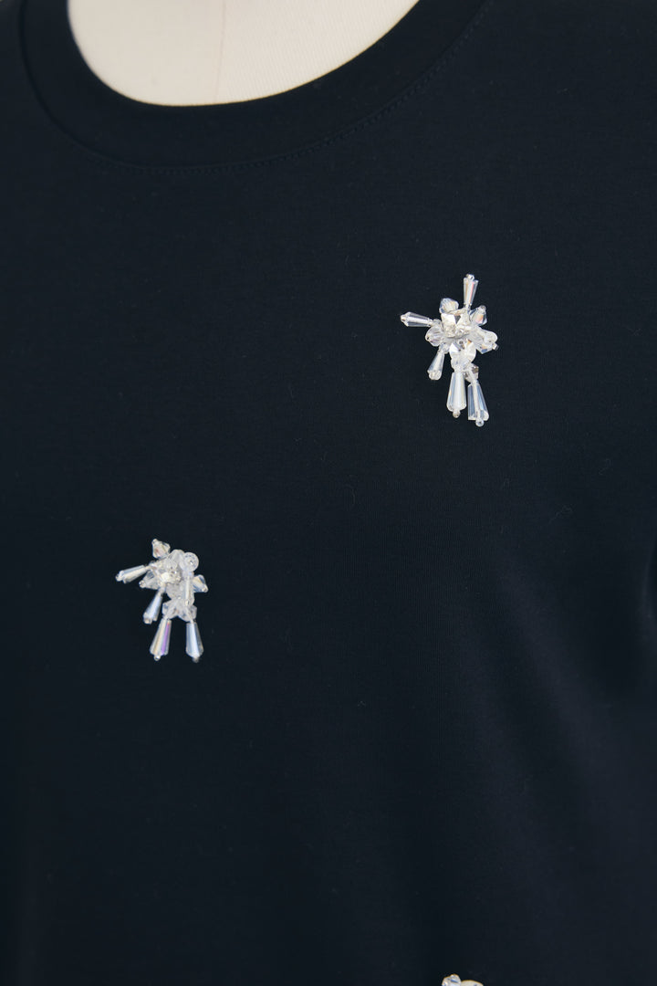 [予約]ビジューモチーフデザインTシャツ