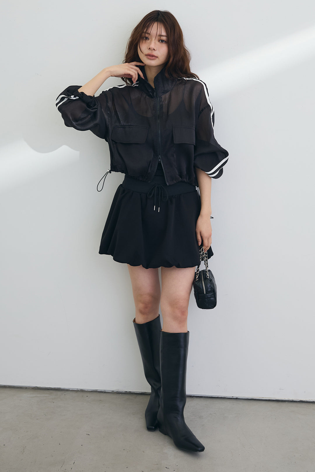 [予約]シアーオーガンジーサイドラインショートブルゾン