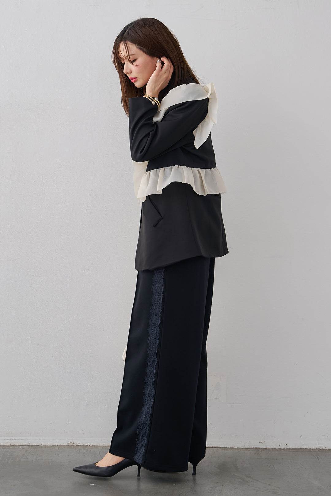 [予約]サイドレースWフェイスカットソーパンツ