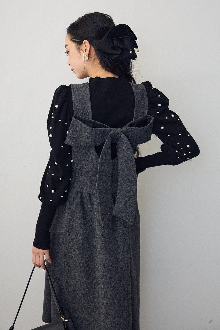 [予約]バックリボンボックスシルエットジャンスカ