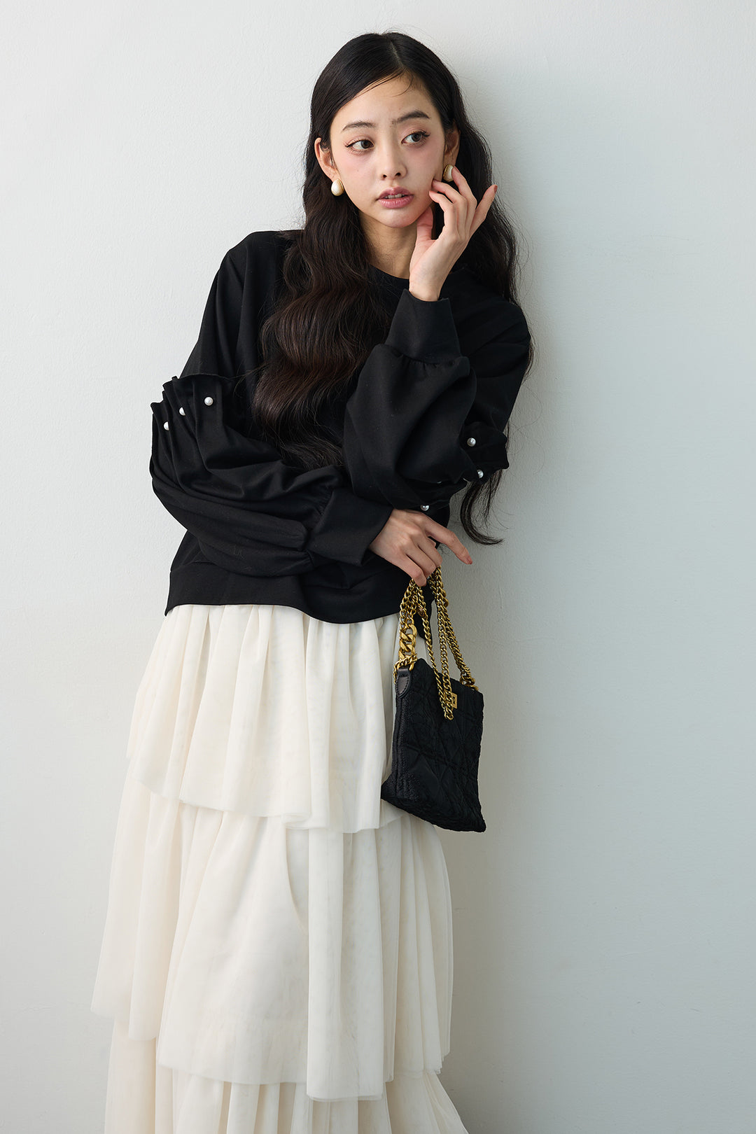 [予約]タックパールスリーブプルオーバー