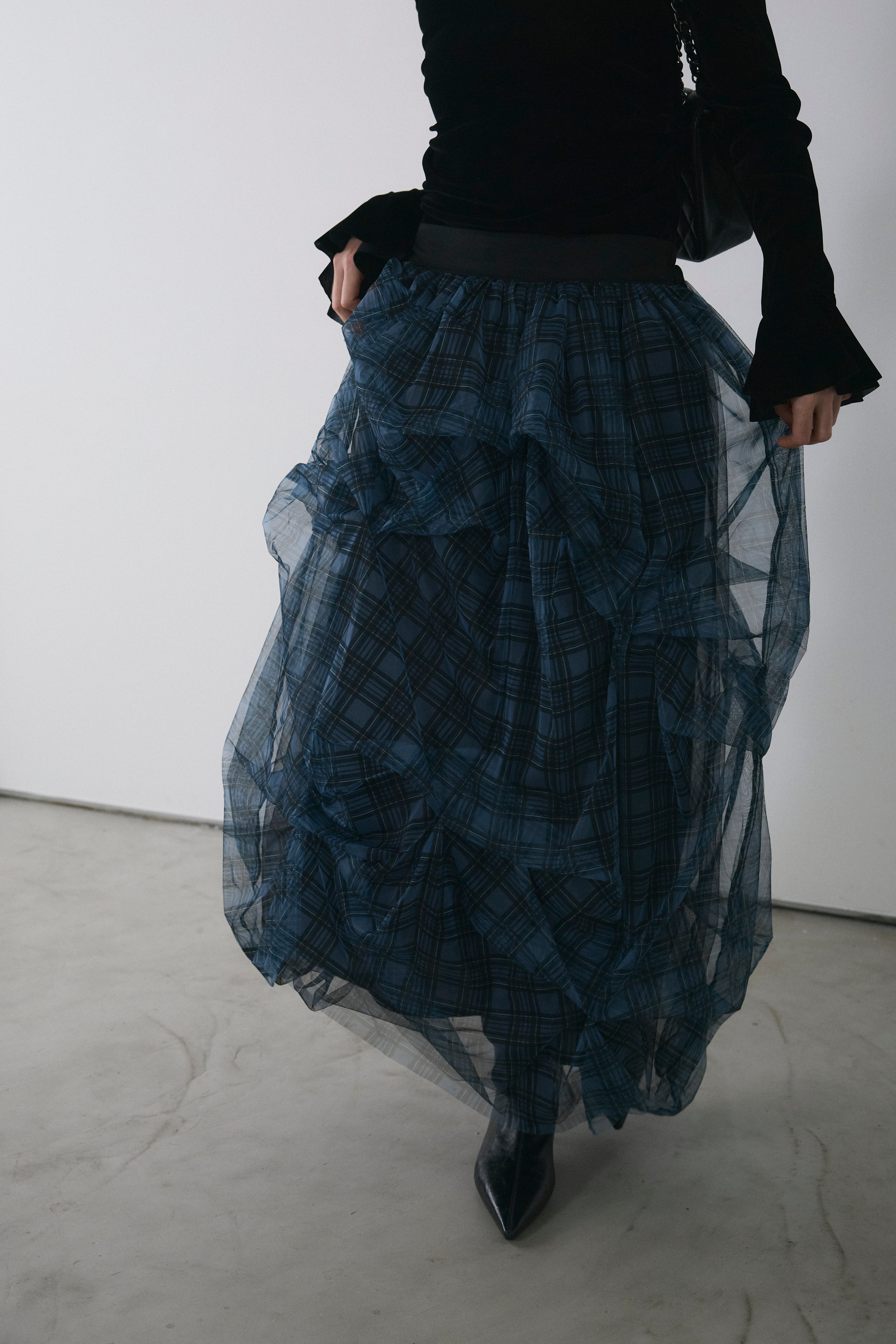 予約]マルチパターンタックチュールスカート – Frene