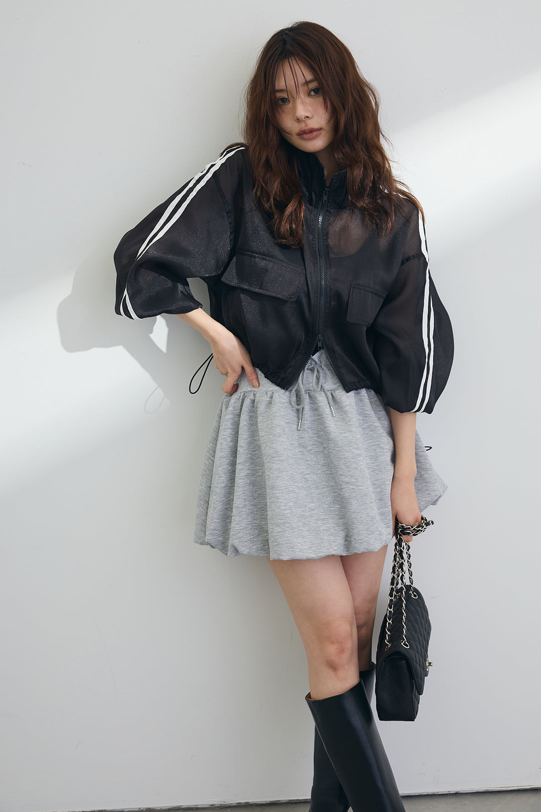 [予約]シアーオーガンジーサイドラインショートブルゾン