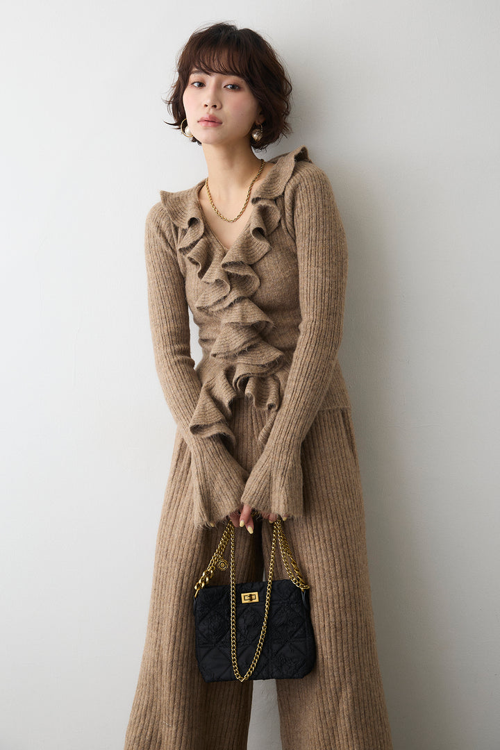 [予約]フロントフリル美ラインニットセットアップ