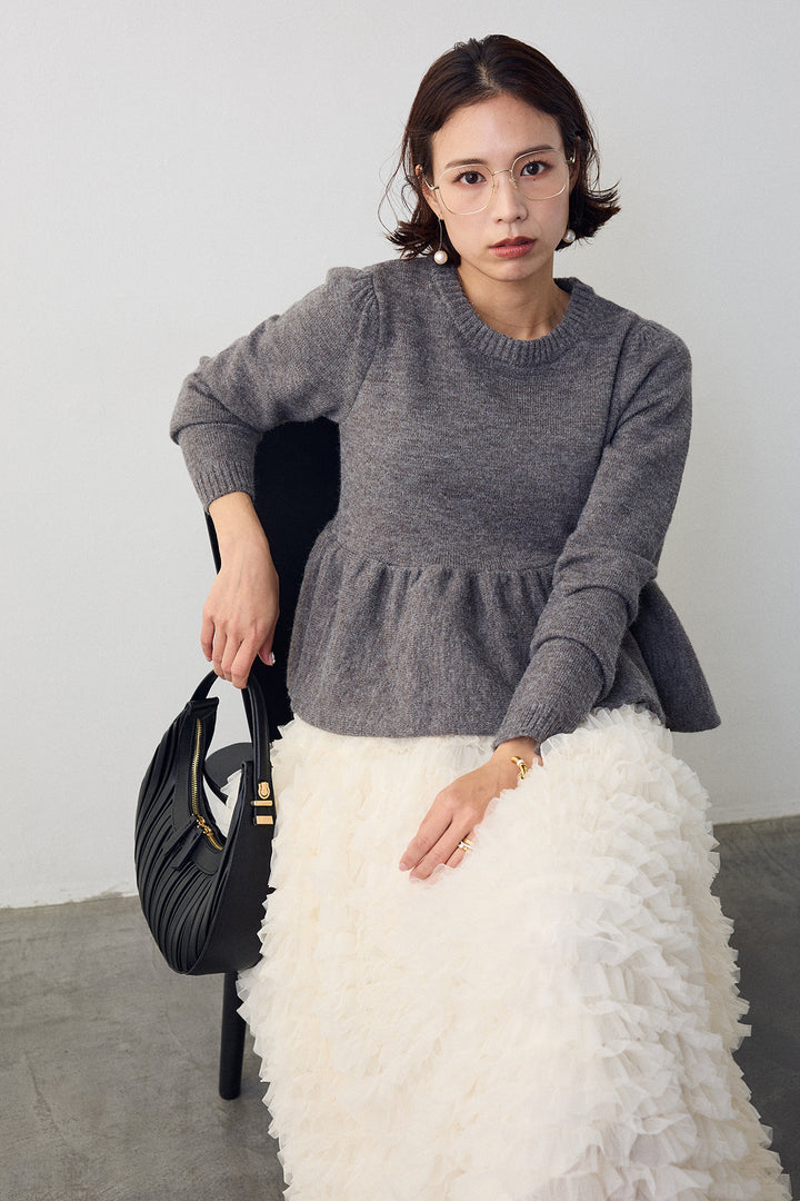 [予約]アルパカタッチバルーンヘムニットプルオーバー