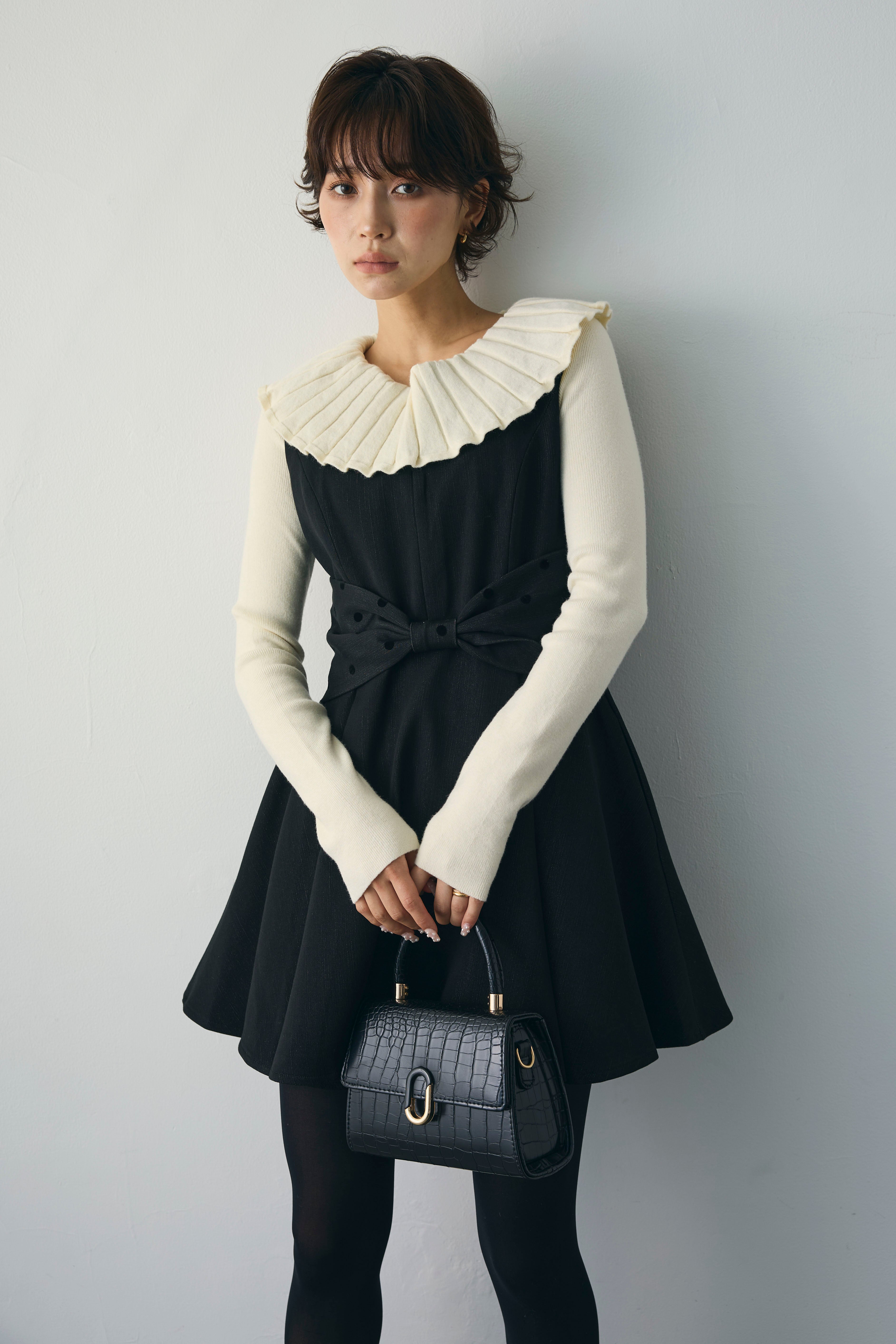 y2k十字架リボンミニワンピふりふりフェアリーグランジティアードドット水玉ダーク y2k十字架リボンミニワンピふりふりフェアリーグランジ