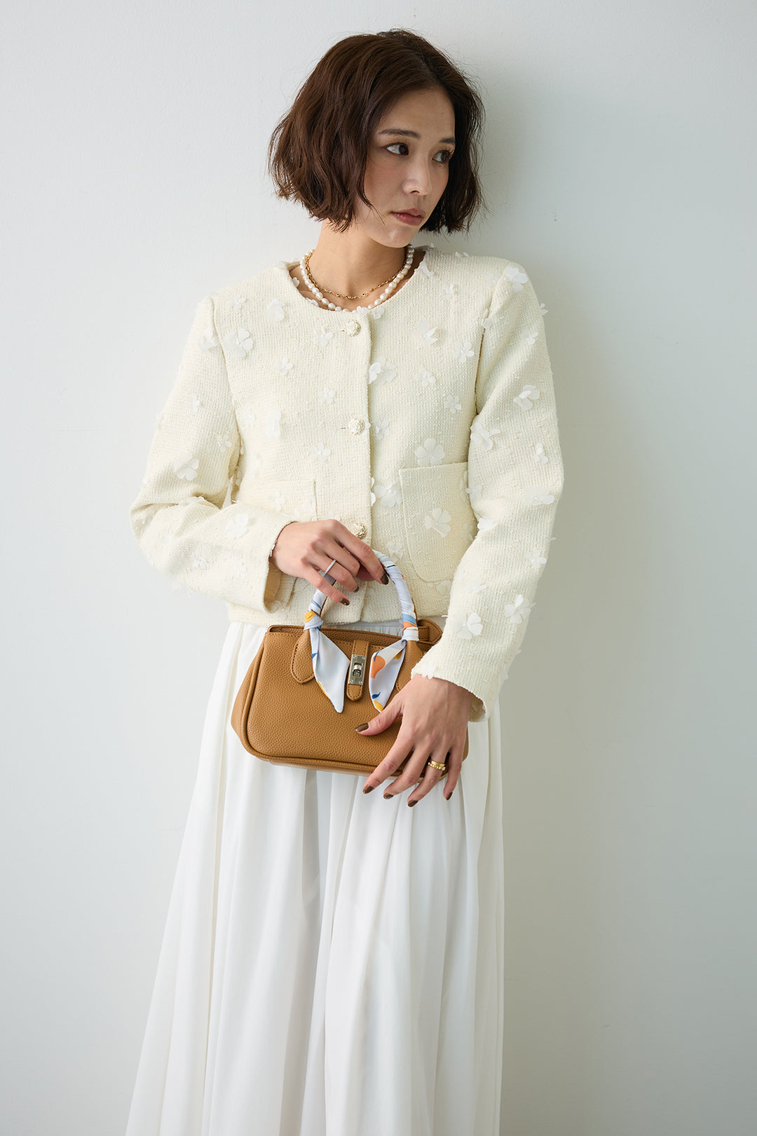 [予約]フラワーモチーフツイードジャケット