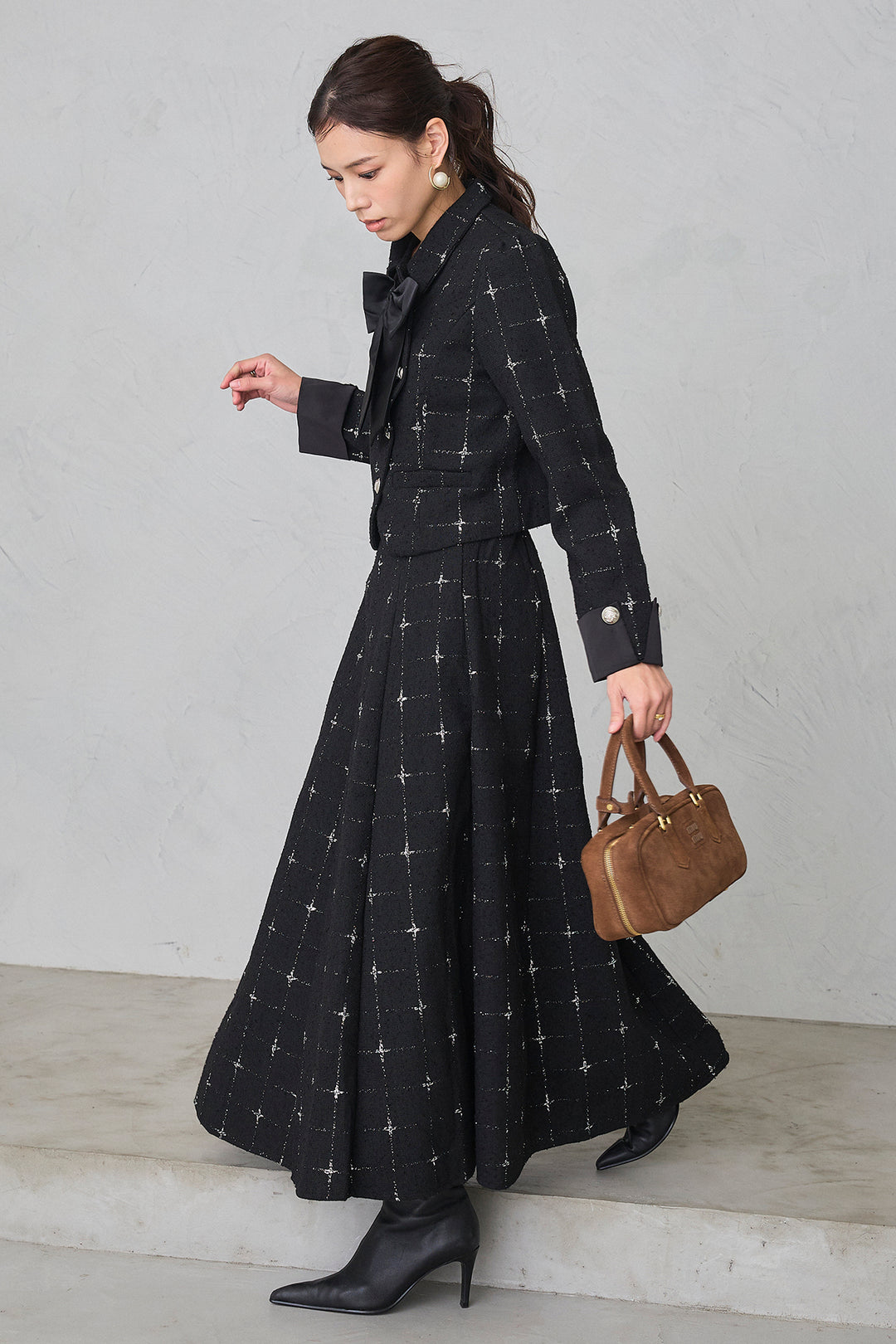 [予約]クラシックラインツイードリボン2wayセットアップ