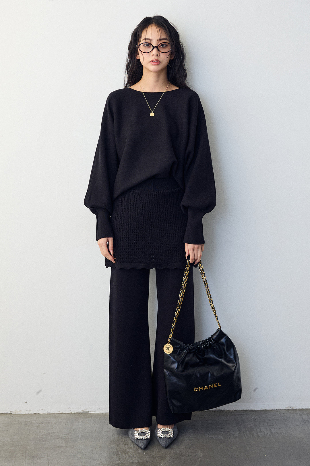 [予約]スカートレイヤードニットセットアップ