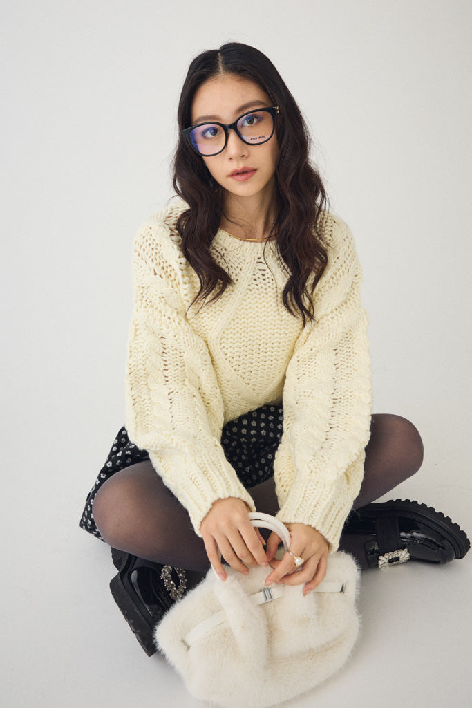 [予約]ローピングケーブルショートニット